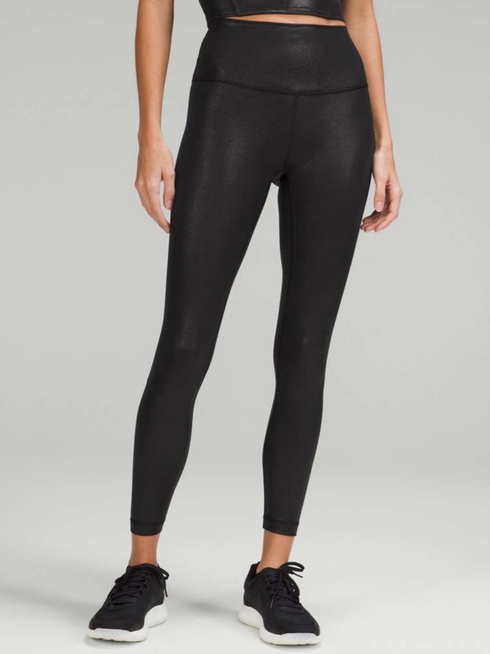 Lululemon Wunder Train High-Rise Tight 25” Foil Radiate Black Leggings Size 2